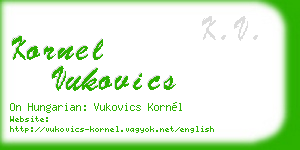 kornel vukovics business card